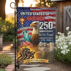 USA 250th Anniversary Garden Flag _ We The People Patriotic Design _ Double Sided Polyester _ Collector's Yard Decor Gift
