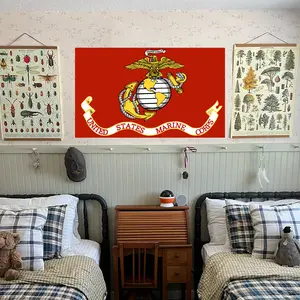 US Marine Corps Flag 3x5 Feet Outdoor Double Sided - Heavy Duty Polyester US Military Army Flags Long Lasting with 2 Brass Grommets