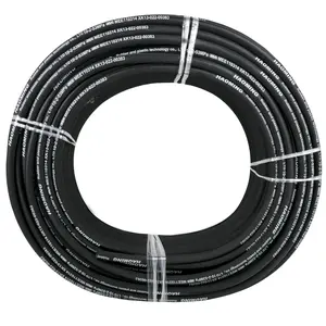VEVOR 328 Feet Rubber High-Pressure Hose, with 2 High-Strength Steel Wire Braids, Inner Diameter 3/ 8inch , Maximum Pressure 5000 PSI, High-Pressure Hose -40 F to 250 F, Flexible High-Pressure Hose