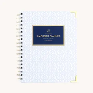 2026-2027 Spiral Bound Planner Notebook, 12-Month Office Stationery Supplies with Simplified Weekly Layout, Prep Pages, Sturdy Cover, Interior Pocket, Gold Wire-O Binding, Colorful Sticker Pages - Carolina Trellis