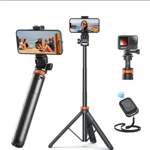 62" Phone Tripod with Remote for iPhone/Android, Upgraded Tripod Stand & Selfie Stick Tripod Compatible with iPhone 16/15/14/13 - Mount, Aluminum face tracking Smartphone Portable Cellphone