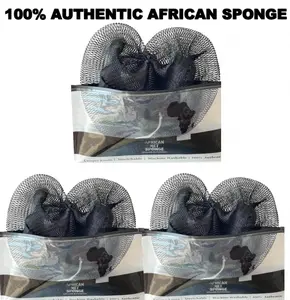 Beauty & Personal Care Bath Accessories 2-Piece African Original Mesh Sponge Set (Green-Purple) - Smooth Normal Noduled Cucumber Exfoliating Sponges, Durable Hang-Dry Body Scrub Cloth, Soap Cleaning Tool for Men, Summer Use