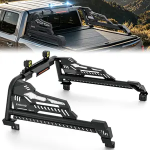 【Yzona】Auto Accessories Sport Roll Bar, Adjustable 54.7"-59.8" Bed Chase Rack with Brake Light for Pickup Trucks Compatible with Gladiator, Colorado, Canyon, Frontier, Ranger, Ridgeline