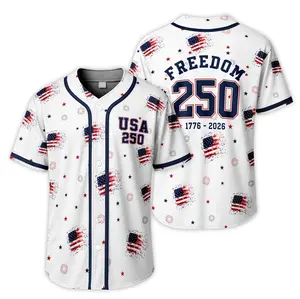 USA 250th Anniversary Freedom Baseball Jersey  | 1776–2026 Patriotic Jersey, Unisex Independence Day 4th Of July Outfit, Semiquincentennial Patriotic Jersey