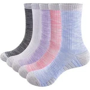 Womens Socks Moisture Wicking Cotton Cushioned Crew Socks For Women, Performance Gym Tennis Training Athletic Socks