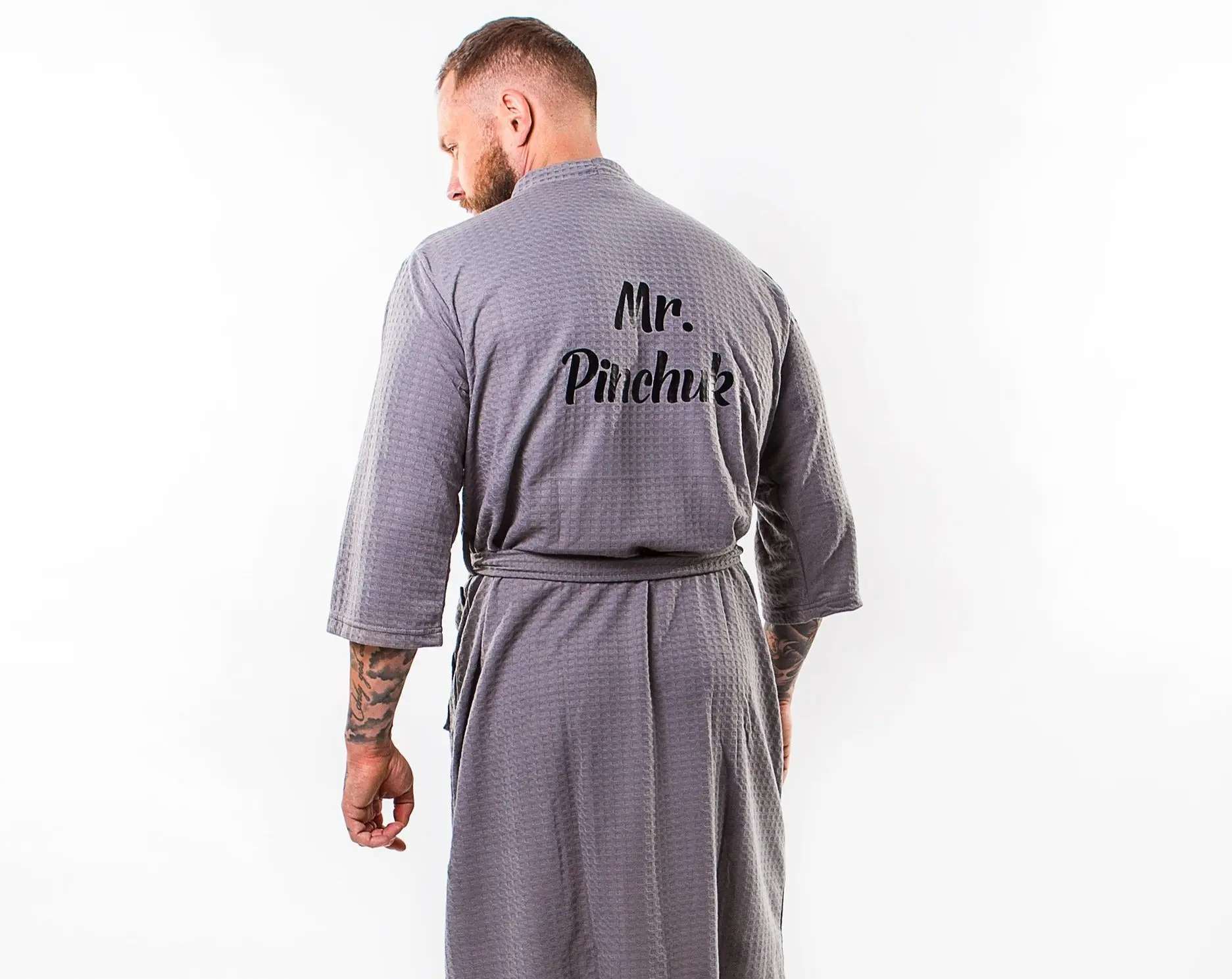 Men's Waffle Knit Customized Robe