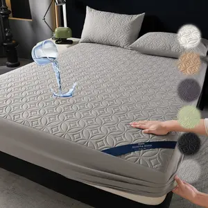 Big Copper Coin Pattern Waterproof Mattress Protector, Soft & Dirt-Proof Fabric with Deep Pockets Mattress cover, Ideal for Bedroom, College Dorm & Hotel Use