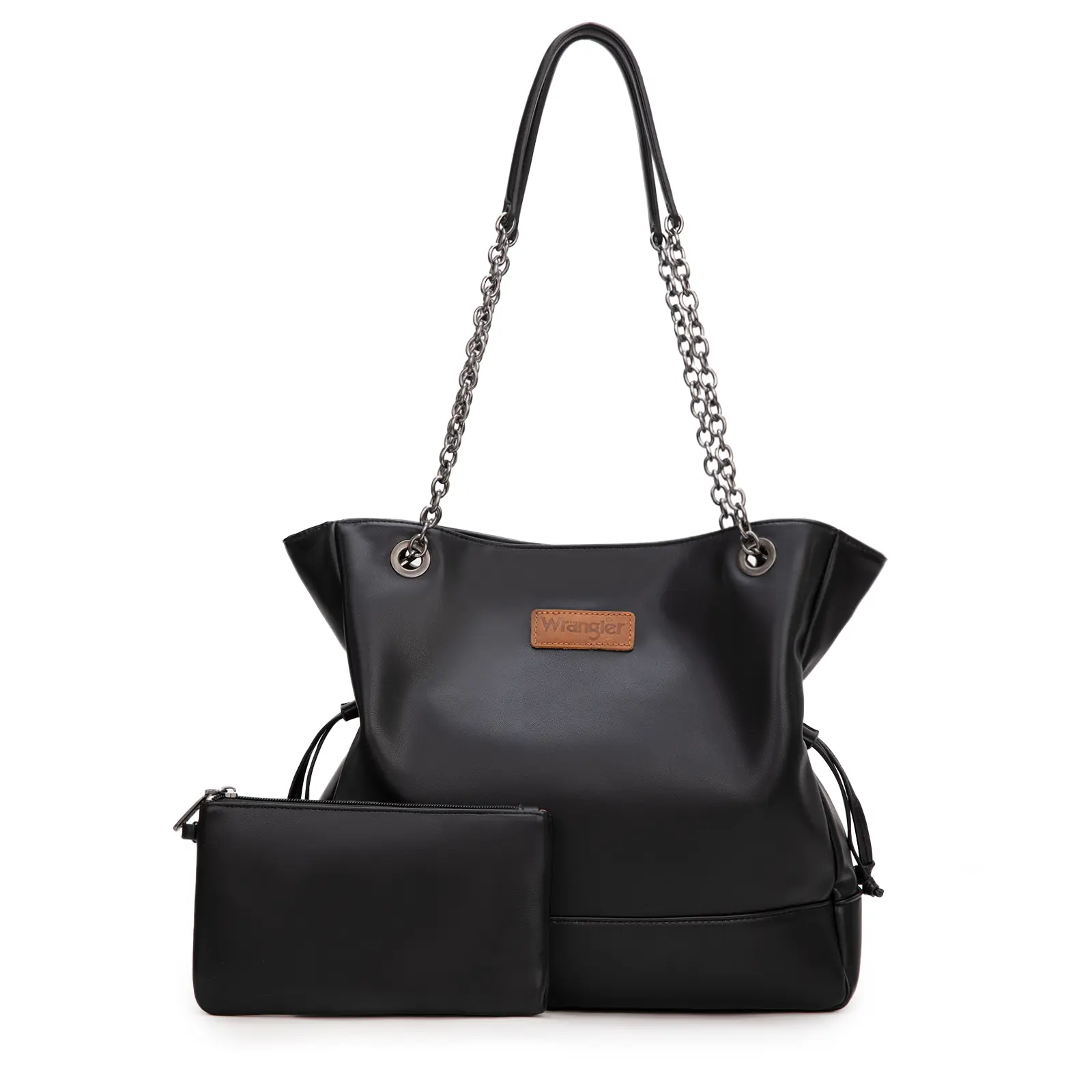Wrangler 2PCs Set Tote Bag for Women with Magnetic Closure and Double Chain