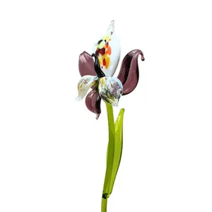 Handcrafted Glass Purple Orchid