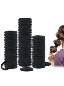 50/100pcs Polyester Hair Rollers, High Elastic Fabric Ponytail Clips, Perfect for Women and Girls, Fashionable Hair Accessories