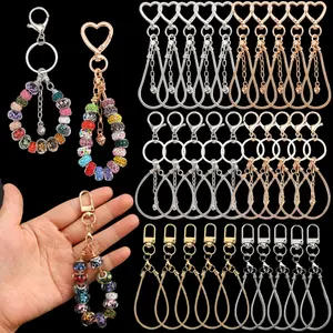40 pieces/60 pieces - Love keychains and lobster bead keychain sets, suitable for DIY bead-stringing keychains - ideal for wedding, back-to-school season, Mother's Day, and Christmas gifts