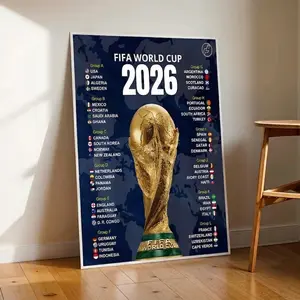 26 Soccer Groups Schedule – Tournament Poster Print, Modern Sports Wall Art Decor