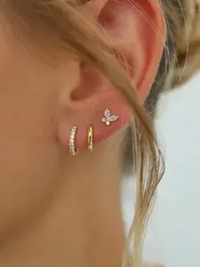 Elegant Butterfly Earrings Set, 3 Pairs (6 Pieces) Zirconia Studs, Perfect Gift for Holidays and Birthdays