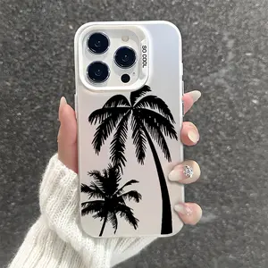 Coconut Tree Pattern Shockproof Phone Case Compatible with iPhone 17 Pro Max Phone Case 17 Air 16 E 15 Plus 14 13 12 11 X XS XR 7 8 Plus Samsung Galaxy S21 22 23 24 25 ULTRA FE Plus Protecitved Cover Soft Unique Aesthetic
