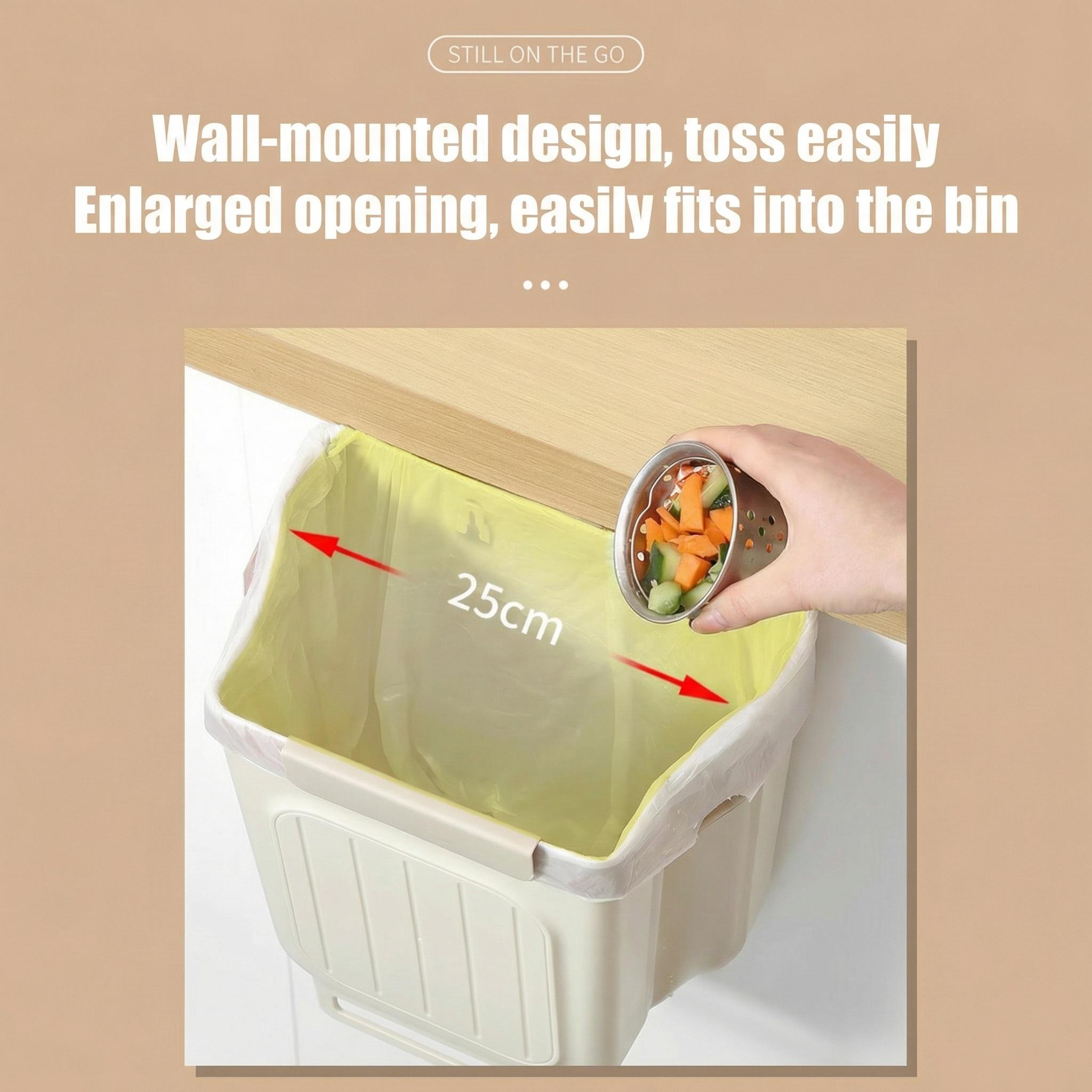 Foldable Kitchen Trash Can, 1 Count Hanging Garbage Storage Bucket, Space-saving Kitchen Accessory for Home touchless trash  Duty  Garbage Can Touchless Slim  Trash Can commercial Set cleaning organizer bins