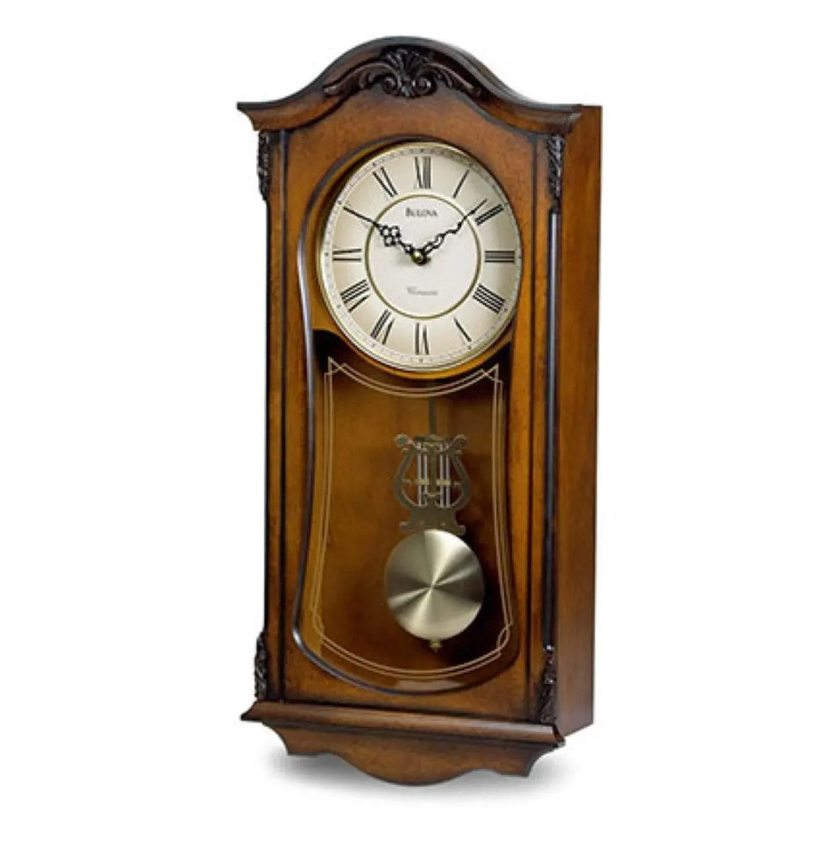 Bulova C3542 Cranbrook Walnut Chiming 19" Wall Clock