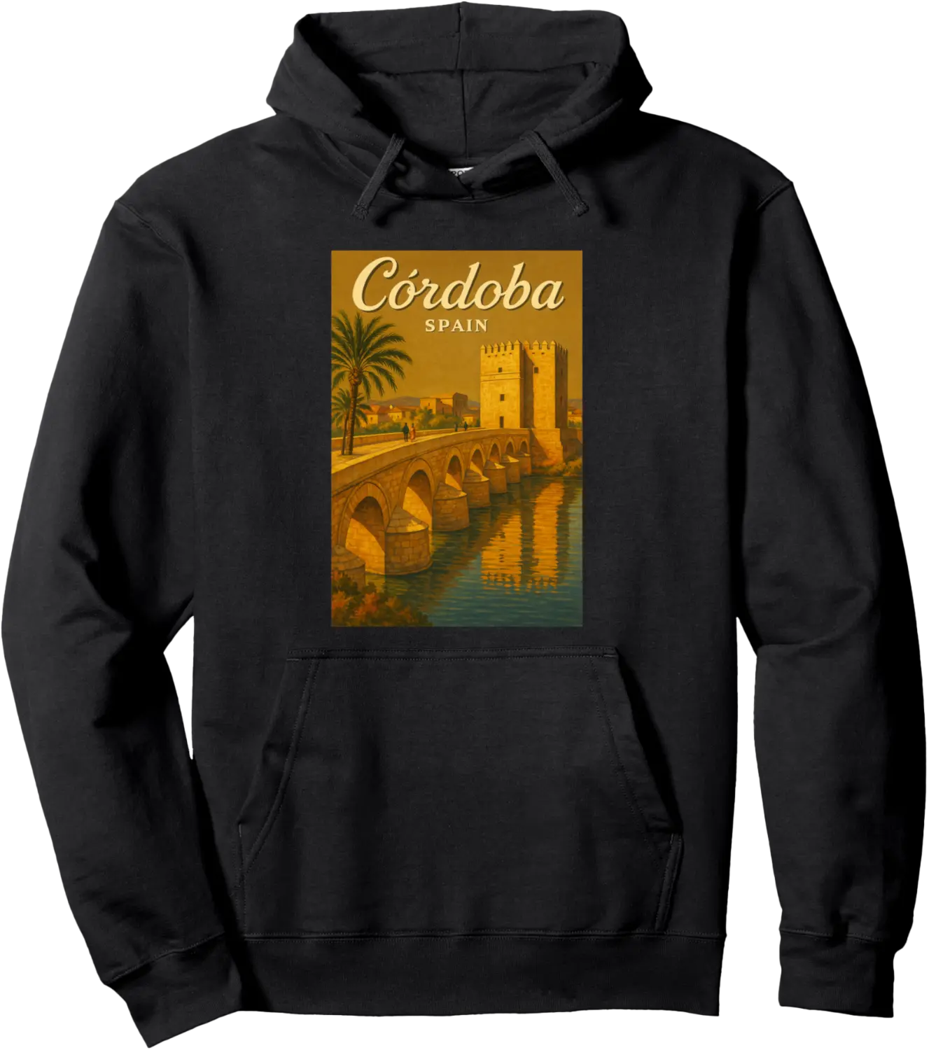 Cordoba Spain 50s Vintage Retro Travel Poster Art Graphic Pullover Hoodie - Rivkafia Shop 21B0FJ9969YM