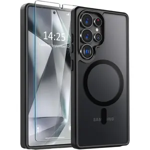 Entronix Samsung Galaxy S25 Ultra Case - [MagSafe-Compatible] Translucent Matte Cover & [2] Clear Screen Protectors Protection Tempered Wireless Cellphone