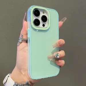 Candy Color Jelly Soft Phone Case For iPhone 13 14 15 16  Pro Max Plus Shockproof Silicone Bumper Protection Thick Cover