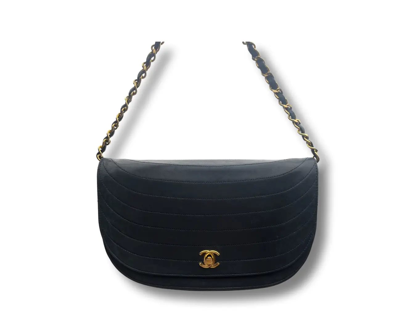 Pre-owned CHANEL lambskin Crossbody Bags half moon flap