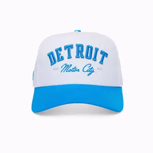 DETROIT MOTOR CITY Embroidered Trucker Cap Custom Thread Color Vintage Soft Cotton Adjustable Hat Trendy Streetwear Gift for Men & Women
