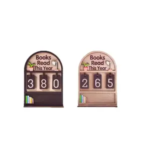 Personalized Wooden Reading Counter | Bookshelf Wall Decor, Home Decoration, Signage