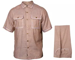 Prestige Linen Shirt/Pants Set # LUX630 Khaki
