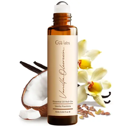 Gya Labs Vanilla Oleoresin Essential Oil Roll-On Convenient Travel Size 0.34 Fl Oz | Vanilla Oleoresin Oil Perfume for Women & Men Pre-diluted, travel-ready, skin & aromatherapy use, 10 ML roller
