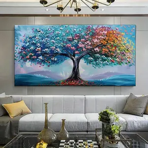 1 piece framed canvas painting - modern white and grey trees canvas painting art room suitable for living room, bedroom, office decoration