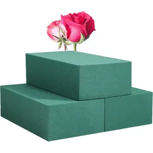 Pack of 3 Floral Foam Blocks Each (6"L x 3.38"W x 1.85"H) Green Wet & Dry Flower Foam for Fresh & Artificial Flower Arrangement, Plant Foam, Florist Supplies for DIYs, Arts, Crafts & Weddings
