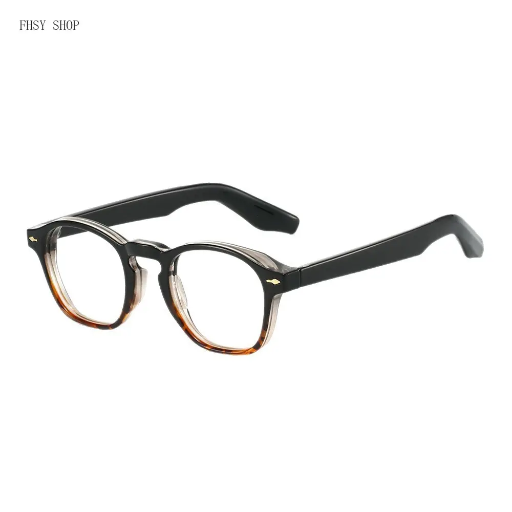 Classic Fashion Glasses - Unisex Retro Round Tortoiseshell Full-Rim Frames, Lightweight Prescription-Compatible Blue Light Blocking Eyewear for Daily Wear