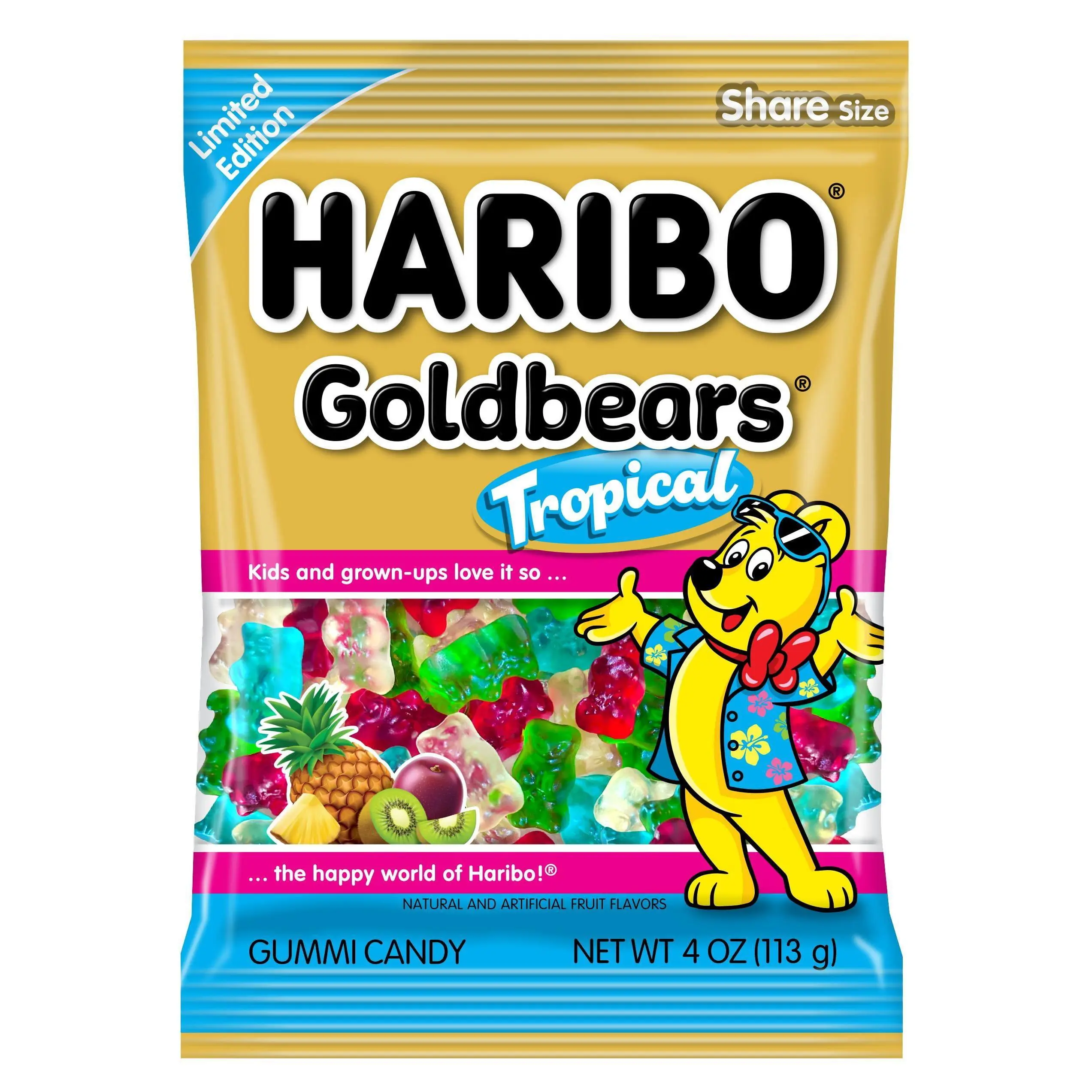 Haribo Tropical Goldbears Gummies – Tropical Fruit Gummy Candy, Single Count