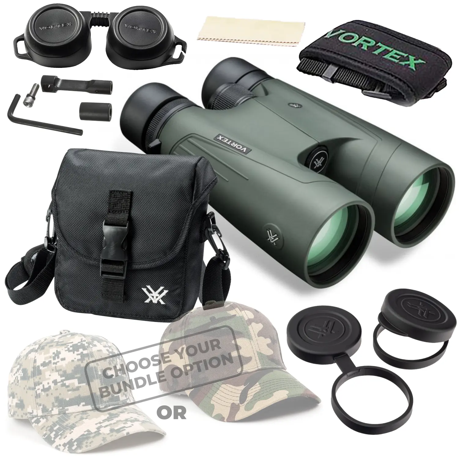 Vortex Optics Kaibab HD 18X56 Binocular (KAI-5618) - Rubber-Coated, Tripod-Compatible for Adult Hunters & Adventure Enthusiasts, +Free Hat (Camo Forest), 16.4Mm Eye Relief, 194' Linear Field Of View, 43.5 Oz, 56 Mm