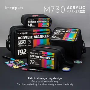 New 48/72/96 Color Automatic Ink Control Acrylic Paint Markers, Handbag Style Storage Base, Enhanced Coverage, DIY Art Supplies