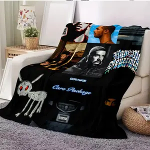 Rapper-D-Drake Printed Blanket Flannel Soft Warm Cozy Throw Blanket For Home Sofa Bed Office Travel Camping Birthday Holiday Gift For Fans Friends
