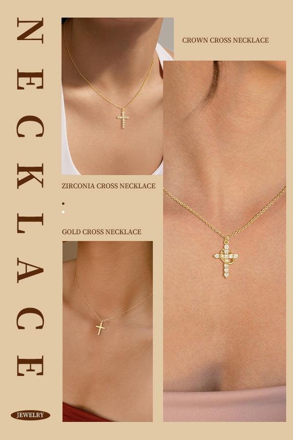 Tewiky Easter Gifts Upgraded Crown Cross Necklace for Women, Crown Cross Pendant Necklace, Non-Tarnish Faith Jewelry for Women, Christian Religious Gifts for Her summerwins Tewiky Easter Gifts Upgraded Crown Cross Necklace for Women, Crown Cross Pendant Necklace, Non-Tarnish Faith Jewelry for Women, Christian Religious Gifts for Her summerwins