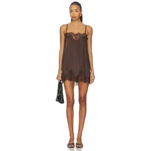 KAT THE LABEL Olivia Slip in Espresso
