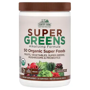 Country Farms Super Greens, Alkalizing Formula, Chocolate, 10.6 oz (300 g)
