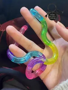 Deformable Rope Fidget Toy Sensory Fidget Deformation Rope Knot Pressure Stress Relief Toys Rrainbow Color Anti Stress Deformable Rope Best Toy