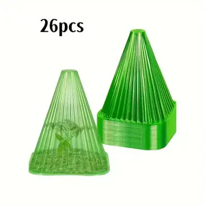 26pcs Reusable Seedling Protection Covers, Transparent Plant Bell Jars for Home Plants, Protects Plants From Birds and Frost