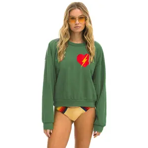 BOLT HEART RELAXED CREW SWEATSHIRT - PALM