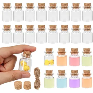 Mini Glass Bottles With Cork 5 ml, 24 Pack  Jars, Small Potion Vials, Spell Jars, Sand Bottles, Little Decorative Bottles for Crafts, Display, Party Favors
