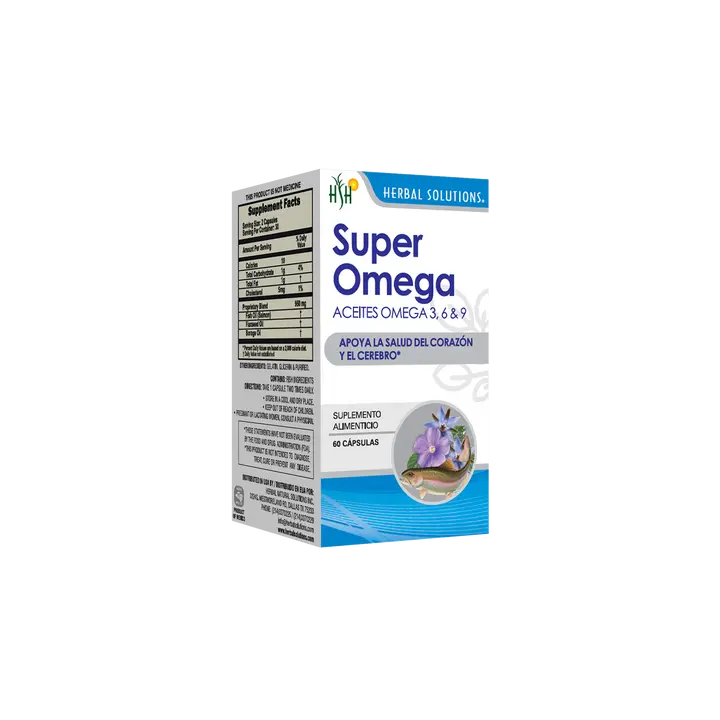 Super Omega | Omega Fatty Acid Supplement | Softgel Capsules | 60 Capsules | Herbal Solutions