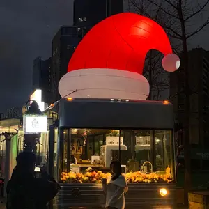 6.5ft Inflatable Christmas Hat, Giant LED Holiday Lights Decoration, Indoor and Outdoor Use, Perfect for Home Party Mall Decor