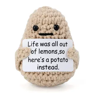 1 Pcs Mini Funny Positive Life Potato, Interesting Knitted  Potato Doll Creative Cute Funny Knitted Positive Life for Birthday Gifts Party Decoration