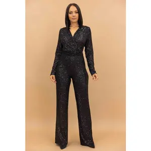 Full Sequin Pleat Jumpsuit [4 Color Options]