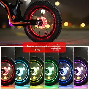 LED Bicycle Wheel Light Bike Rechargeable Kids' Wheel Lights - Multi-Color LED Spoke Lights for Balance & Training Bikes