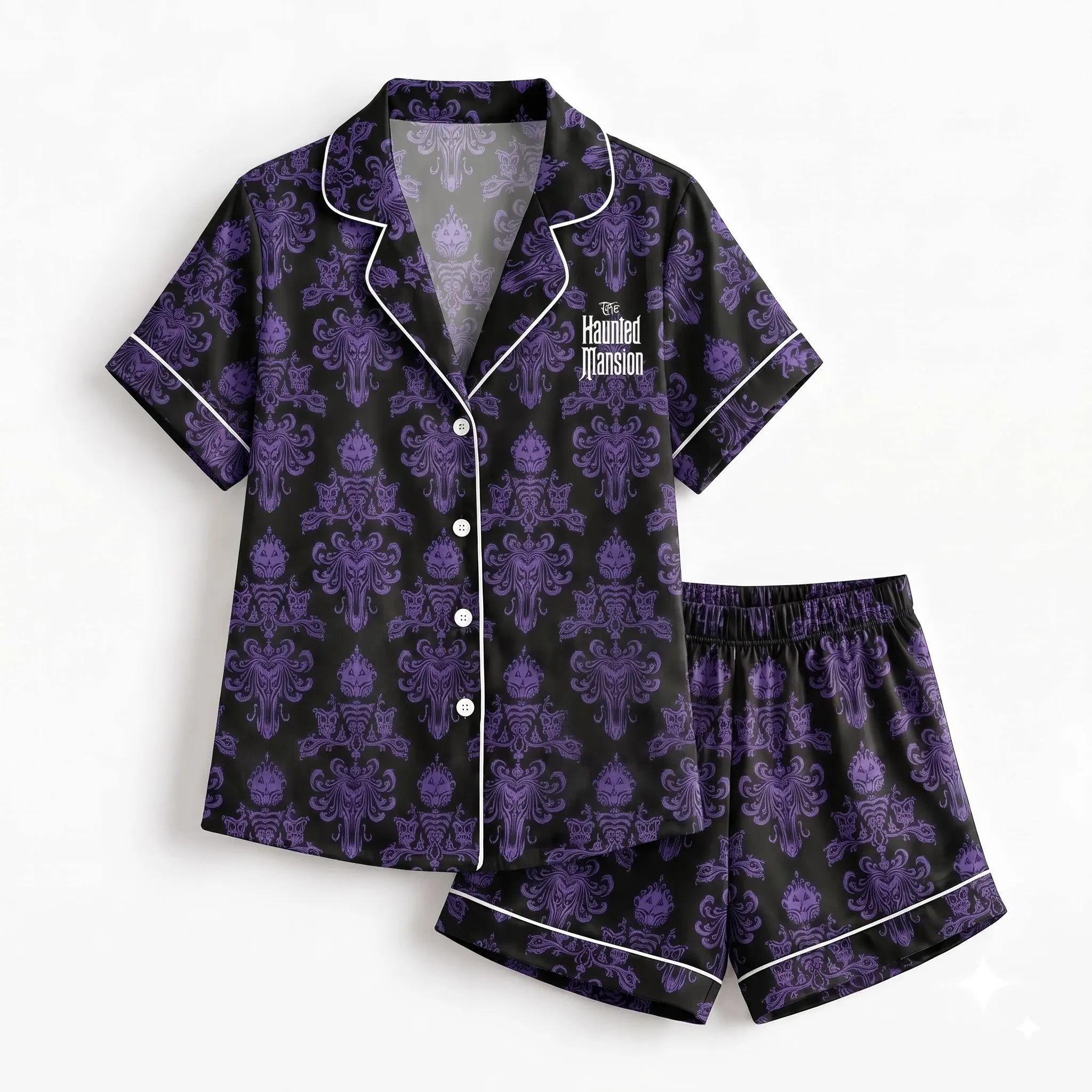 The Haunted Mansi0n Pajamas Set Hitchhiking Ghosts Pjs Haunted Mansion Sleepwear Halloween Pants