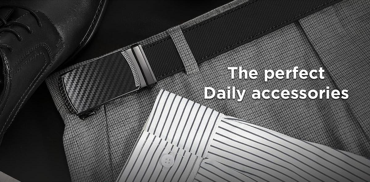 [Can be trimmed]  Mens Belt Leather Ratchet Easy Release Belt For Men Designer Belt Dress and Casual with Adjustable Buckle for Men's Wear Gift Outdoorfun Textured for Birthday Gift/ accessories men/business belt no hole