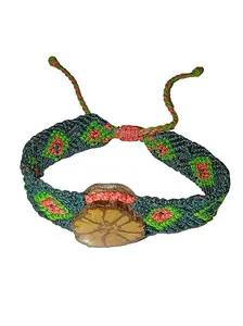 Handwoven Macrame Bracelet with Natural Beads - Peruvian Craft